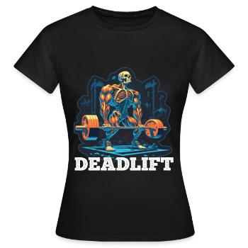 Soulevé de terre Skeleton Bodybuilding Sport Soulevé de terre - T-shirt Femme - noir - Devant - AI Model Female 172 dark (172cm)