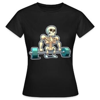 Soulevé de terre Skeleton Bodybuilding Sport Soulevé de terre - T-shirt Femme - noir - Devant - AI Model Female 172 dark (172cm)
