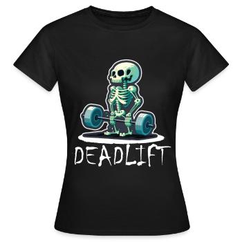 Soulevé de terre Skeleton Bodybuilding Sport Soulevé de terre - T-shirt Femme - noir - Devant - AI Model Female 172 dark (172cm)