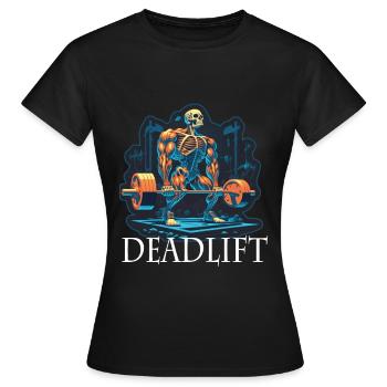 Soulevé de terre Skeleton Bodybuilding Sport Soulevé de terre - T-shirt Femme - noir - Devant - AI Model Female 172 dark (172cm)