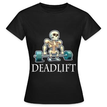 Soulevé de terre Skeleton Bodybuilding Sport Soulevé de terre - T-shirt Femme - noir - Devant - AI Model Female 172 dark (172cm)