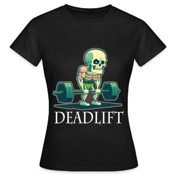 Soulevé de terre Skeleton Bodybuilding Sport Soulevé de terre - T-shirt Femme - noir - Devant - AI Model Female 172 dark (172cm)