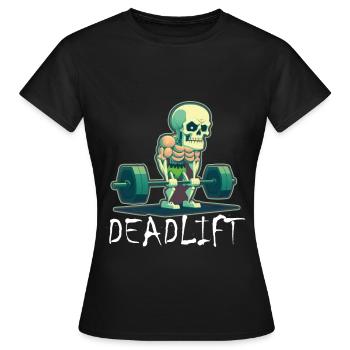 Soulevé de terre Skeleton Bodybuilding Sport Soulevé de terre - T-shirt Femme - noir - Devant - AI Model Female 172 dark (172cm)