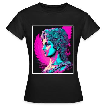 Vaporwave Griechische Mythologie Gott Neon Olymp - Frauen T-Shirt - Schwarz - Vorne - AI Model Female 172 dark (172cm)
