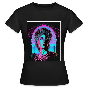 Vaporwave Griechische Mythologie Gott Neon Olymp - Frauen T-Shirt - Schwarz - Vorne - AI Model Female 172 dark (172cm)