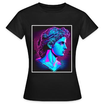 Vaporwave Griechische Mythologie Gott Neon Olymp - Frauen T-Shirt - Schwarz - Vorne - AI Model Female 172 dark (172cm)