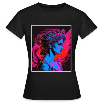 Vaporwave Griechische Mythologie Gott Neon Olymp - Frauen T-Shirt - Schwarz - Vorne - AI Model Female 172 dark (172cm)