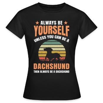 Dachshund Geschenk Dixie Wiener Doxie Dackel - Frauen T-Shirt - Schwarz - Vorne - AI Model Female 172 dark (172cm)