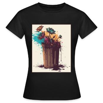 Müll Pflanzen Verschmutzung Umwelt Klima - Frauen T-Shirt - Schwarz - Vorne - AI Model Female 172 dark (172cm)