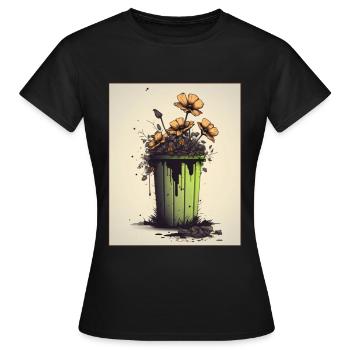 Müll Pflanzen Verschmutzung Umwelt Klima - Frauen T-Shirt - Schwarz - Vorne - AI Model Female 172 dark (172cm)