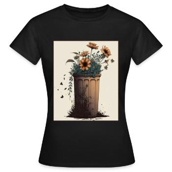 Müll Pflanzen Verschmutzung Umwelt Klima - Frauen T-Shirt - Schwarz - Vorne - AI Model Female 172 dark (172cm)