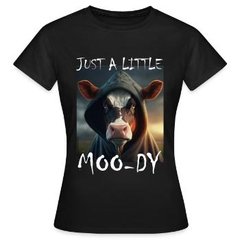 A little Moody Cow Beef Morning Grouch Farmer Sleep - Women's T-Shirt - black - Front - AI Model Female 172 dark (172cm)