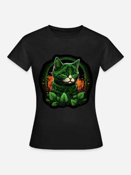 Katze Kätzchen St. Patricks Day Irland Irisch - Frauen T-Shirt - Schwarz