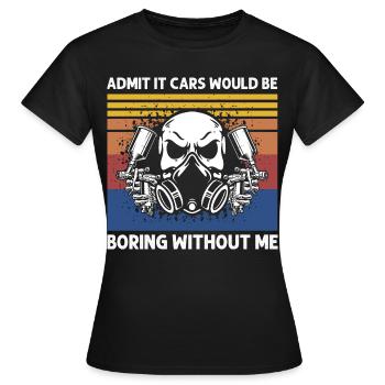 Car painter offer for coachbuilders - Women's T-Shirt - black - Front - AI Model Female 172 dark (172cm)