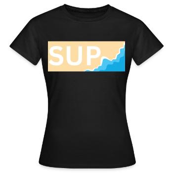 SUP sandy shore - Women's T-Shirt - black - Front - AI Model Female 172 dark (172cm)