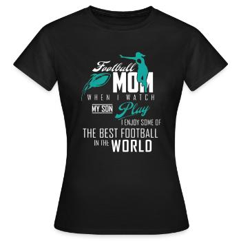 Football best mom - Women's T-Shirt - black - Front - AI Model Female 172 dark (172cm)