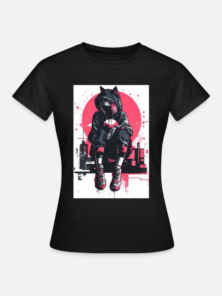 Otaku Streetwear Japan Cyberpunk Techwear Anime - Women's T-Shirt - black