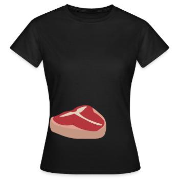 Steak d'os - T-shirt Femme - noir - Devant - AI Model Female 172 dark (172cm)