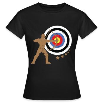 Tir à l'arc 3D Tir à l'arc cible - T-shirt Femme - noir - Devant - AI Model Female 172 dark (172cm)