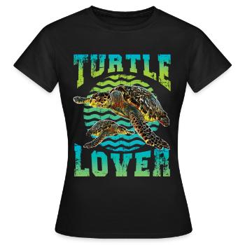 Schildkroete - Frauen T-Shirt - Schwarz - Vorne - AI Model Female 172 dark (172cm)