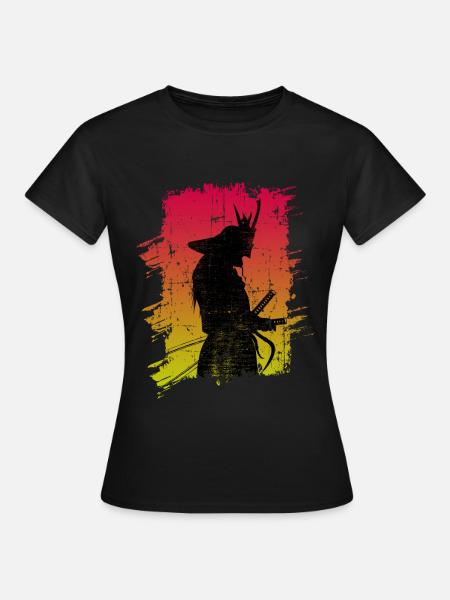 Samurai Retro - Frauen T-Shirt - Schwarz
