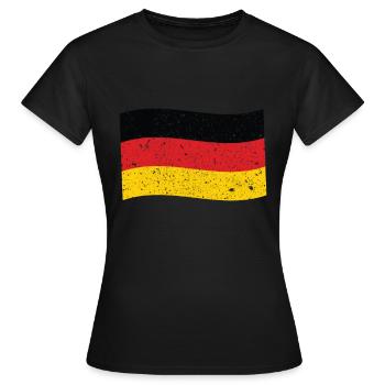 Germany Flag German Flag - Women's T-Shirt - black - Front - AI Model Female 172 dark (172cm)