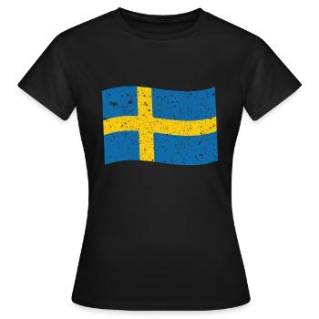 Drapeau suédois drapeau suédois drapeau suédois - T-shirt Femme - noir - Devant - AI Model Female 172 dark (172cm)