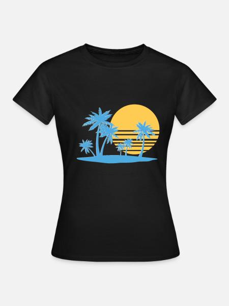 Palm Tree Island 80`s retro summer palm island - Women's T-Shirt - black