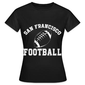 Les fans de football américain de San Francisco soutiennent le sport - T-shirt Femme - noir - Devant - AI Model Female 172 dark (172cm)