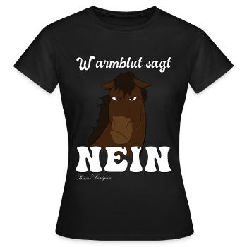 Warmblut sagt Nein Irre lustiges störrisches Pferd - Frauen T-Shirt - Schwarz - Vorne - AI Model Female 172 dark (172cm)