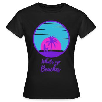 What's up Beaches - Women's T-Shirt - black - Front - AI Model Female 172 dark (172cm)