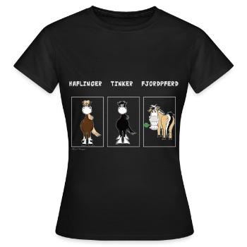 Le cheval de fjord est différent du cheval Haflinger Tinker - T-shirt Femme - noir - Devant - AI Model Female 172 dark (172cm)