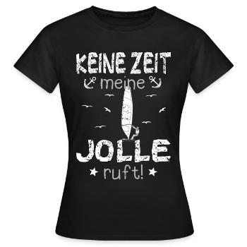 Frau Dame Jolle Jollen Jollensegeln Segler Segeln - Frauen T-Shirt - Schwarz - Vorne - AI Model Female 172 dark (172cm)