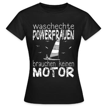 Frau Dame Jolle Jollen Jollensegeln Segler Segeln - Frauen T-Shirt - Schwarz - Vorne - AI Model Female 172 dark (172cm)