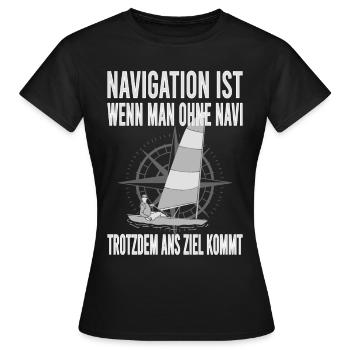 Jolle Jollen Jollensegeln Segler Segeln Kapitän - Frauen T-Shirt - Schwarz - Vorne - AI Model Female 172 dark (172cm)
