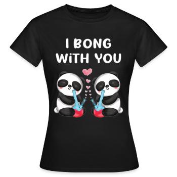 I bong with you in love panda bears cute - Women's T-Shirt - black - Front - AI Model Female 172 dark (172cm)