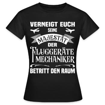 Eure Majestät der Fluggeräte Mechaniker lustiges - Frauen T-Shirt - Schwarz - Vorne - AI Model Female 172 dark (172cm)