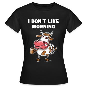 N’aime pas la vache grincheuse du matin - T-shirt Femme - noir - Devant - AI Model Female 172 dark (172cm)