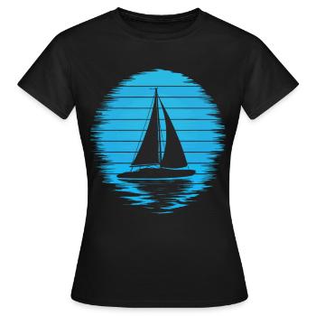 Voilier Voilier Catamaran Dériveur Skipper Marin - T-shirt Femme - noir - Devant - AI Model Female 172 dark (172cm)