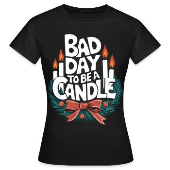 Couronne de l’Avent 4ème bougies de l’Avent réveillon de Noël drôle - T-shirt Femme - noir - Devant - AI Model Female 172 dark (172cm)