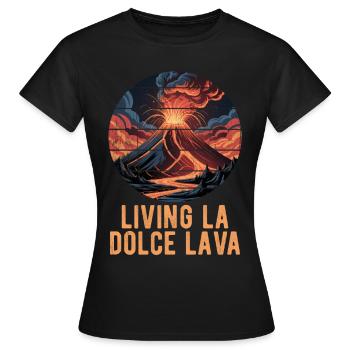 Vulkan Ausbruch Lava Krater Geologie Geologe - Frauen T-Shirt - Schwarz - Vorne - AI Model Female 172 dark (172cm)