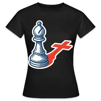 joueur d’échecs drôle évêque ombre design - T-shirt Femme - noir - Devant - AI Model Female 172 dark (172cm)