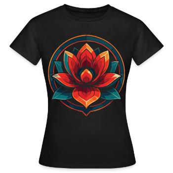 Lotusblume Achtsamkeit Affirmation - Frauen T-Shirt - Schwarz - Vorne - AI Model Female 172 dark (172cm)