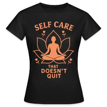 Selbstfürsorge Achtsamkeit und Meditation - Frauen T-Shirt - Schwarz - Vorne - AI Model Female 172 dark (172cm)