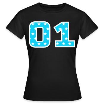 01 - Team - Teamsport - Frauen T-Shirt - Schwarz - Vorne - AI Model Female 172 dark (172cm)