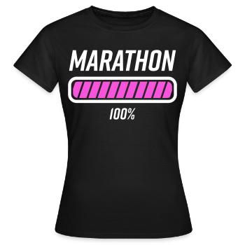 Marathon Marathon Runner Loading Distance Kilometers - Women's T-Shirt - black - Front - AI Model Female 172 dark (172cm)