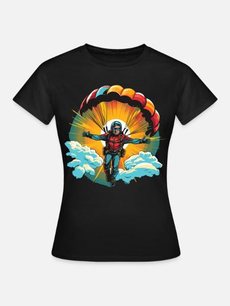 Aventure en parachute - Skydiving Design - T-shirt Femme - noir