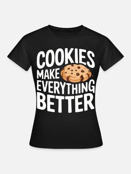 Cookies Cookie Keks Kekse Schokolade - Frauen T-Shirt - Schwarz