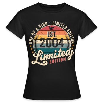 Geburtstagsgeschenk 2004 Jahrgang 2004 Retro 2004 - Frauen T-Shirt - Schwarz - Vorne - AI Model Female 172 dark (172cm)