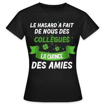 Collègue et Amie Meilleures Copines - T-shirt Femme - noir - Devant - AI Model Female 172 dark (172cm)